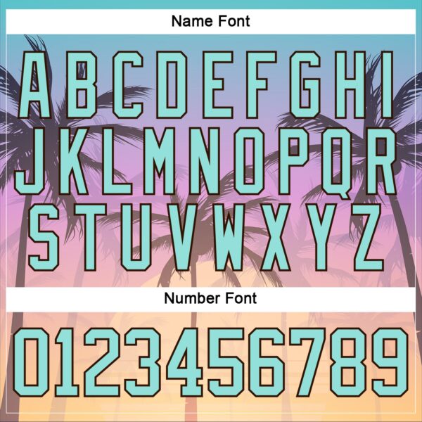 Custom Light Purple Ice Blue-Brown Gradient Hawaii Tropical Palm Trees Hockey Lace Neck Jersey