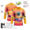Custom Yellow Bay Orange Medium Purple-White Gradient Hawaii Tropical Palm Trees Hockey Lace Neck Jersey