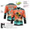 Custom Black Ice Blue-Orange Gradient Hawaii Tropical Palm Trees Hockey Lace Neck Jersey