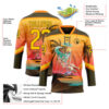 Custom Olive Yellow-Bay Orange Gradient Hawaii Tropical Palm Trees Hockey Lace Neck Jersey