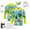 Custom Neon Yellow Neon Green Dark Purple-White Hawaii Tropical Palm Trees Hockey Lace Neck Jersey
