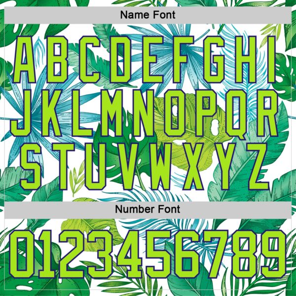 Custom Neon Yellow Neon Green Dark Purple-White Hawaii Tropical Palm Trees Hockey Lace Neck Jersey