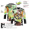 Custom Black Pea Green-White Hawaii Tropical Palm Trees Hockey Lace Neck Jersey