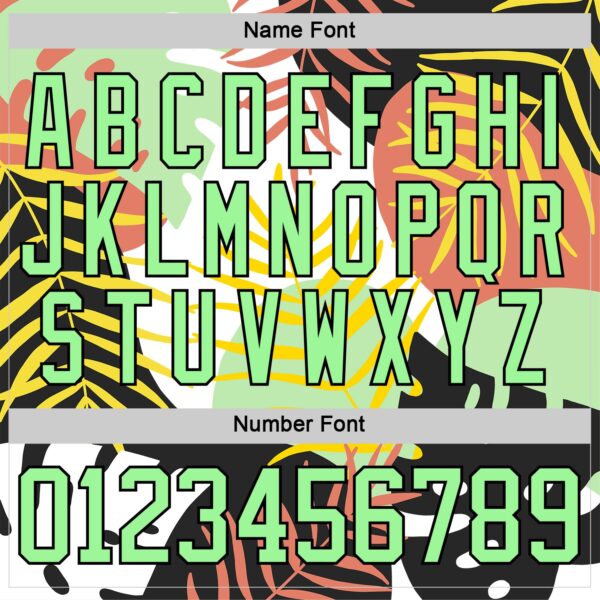 Custom Black Pea Green-White Hawaii Tropical Palm Trees Hockey Lace Neck Jersey