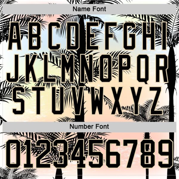 Custom Black Pink Cream-Silver Gradient Hawaii Tropical Palm Trees Hockey Lace Neck Jersey