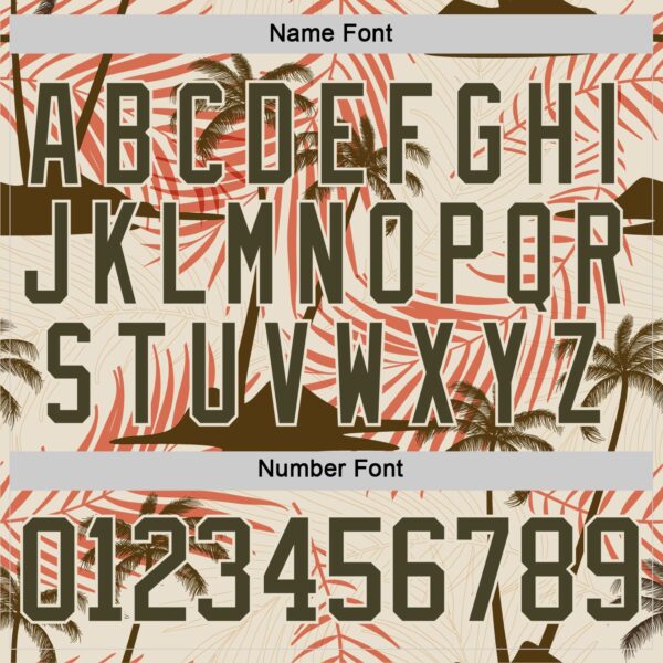 Custom Cream Olive-Texas Orange Hawaii Tropical Palm Trees Hockey Lace Neck Jersey