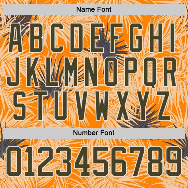 Custom Bay Orange Olive-Cream Hawaii Tropical Palm Trees Hockey Lace Neck Jersey