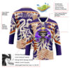 Custom Purple Cream-Texas Orange Hawaii Tropical Palm Trees Hockey Lace Neck Jersey
