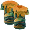 Custom Yellow Bay Orange-Kelly Green Chicago Illinois Millennium Park Cloud Gate The Bean Landmark City Symbol Authentic Baseball Jersey
