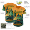 Custom Yellow Bay Orange-Kelly Green Chicago Illinois Millennium Park Cloud Gate The Bean Landmark City Symbol Authentic Baseball Jersey