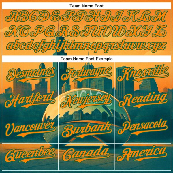 Custom Yellow Bay Orange-Kelly Green Chicago Illinois Millennium Park Cloud Gate The Bean Landmark City Symbol Authentic Baseball Jersey