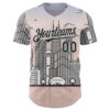 Custom Pink Black-White Chicago Illinois Cityscape Landmark City Symbol Authentic Baseball Jersey