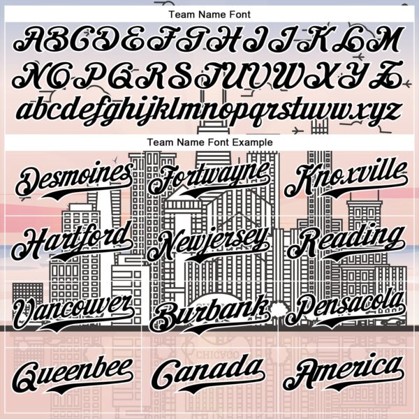 Custom Pink Black-White Chicago Illinois Cityscape Landmark City Symbol Authentic Baseball Jersey