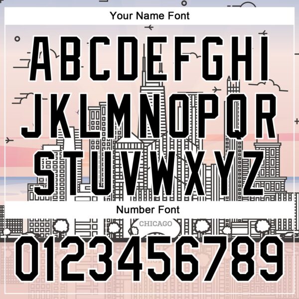 Custom Pink Black-White Chicago Illinois Cityscape Landmark City Symbol Authentic Baseball Jersey