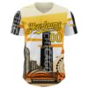 Custom Yellow Black-White Chicago Illinois Cityscape Landmark City Symbol Authentic Baseball Jersey