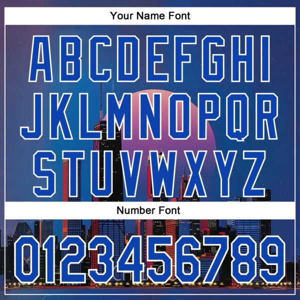 Custom Blue Thunder Blue-White Chicago Illinois Nightscape Landmark City Symbol Authentic Baseball Jersey