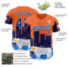 Custom Orange Royal-White Houston Texas Cityscape Landmark City Symbol Authentic Baseball Jersey