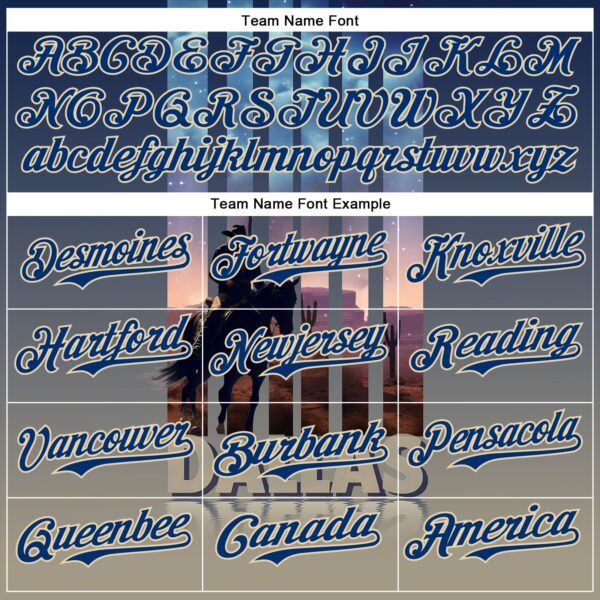 Custom Blue US Navy Blue City Cream-Gray Dallas Texas Western Cowboy City Symbol Authentic Baseball Jersey