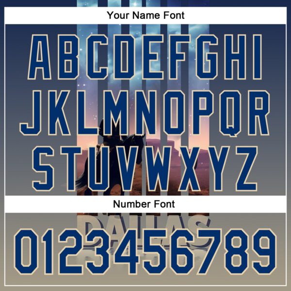 Custom Blue US Navy Blue City Cream-Gray Dallas Texas Western Cowboy City Symbol Authentic Baseball Jersey