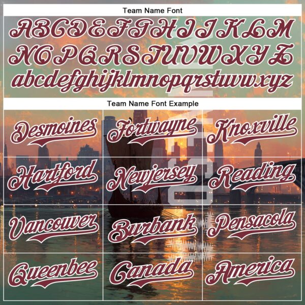 Custom Green Burgundy Black-White Minnesota Lake Of The Isles Vikings City Symbol Authentic Baseball Jersey