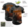 Custom Gray Texas Orange-Brown Minnesota Sunset Cityscape Vikings City Symbol Authentic Baseball Jersey