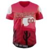 Custom Pink Cardinal-City Cream San Antonio Cactus Western Sunset City Symbol Authentic Baseball Jersey