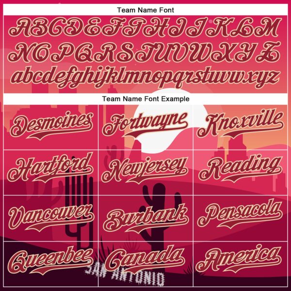 Custom Pink Cardinal-City Cream San Antonio Cactus Western Sunset City Symbol Authentic Baseball Jersey