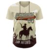 Custom Cream Olive-White San Antonio Texas Western Cowboy City Symbol Authentic Baseball Jersey