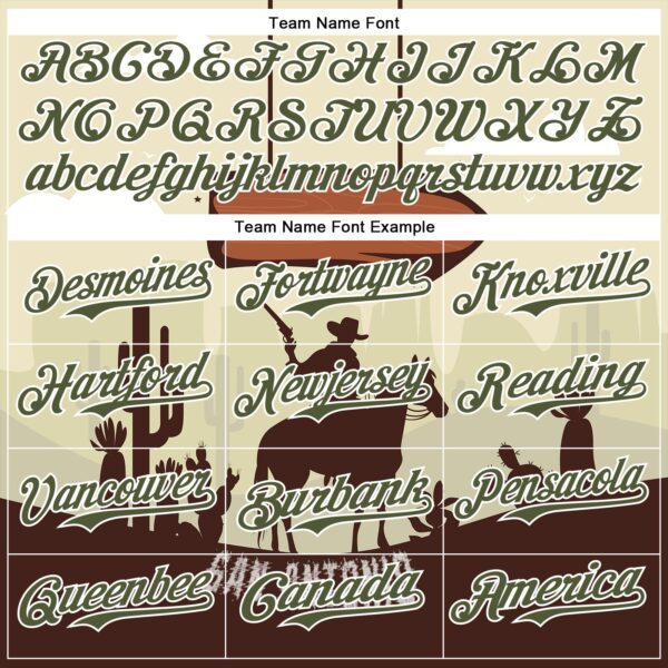 Custom Cream Olive-White San Antonio Texas Western Cowboy City Symbol Authentic Baseball Jersey