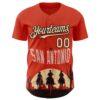 Custom Red City Cream-Black San Antonio Texas Western Cowboy City Symbol Authentic Baseball Jersey