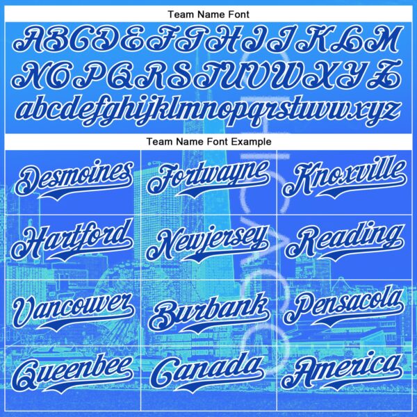 Custom Blue Thunder Blue-White Chicago Illinois Cityscape Skyline City Symbol Authentic Baseball Jersey