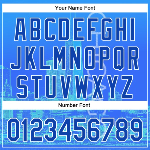 Custom Blue Thunder Blue-White Chicago Illinois Cityscape Skyline City Symbol Authentic Baseball Jersey