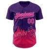 Custom Purple Hot Pink Red-Light Purple Minnesota Sculpture Garden Landmark City Symbol Authentic Baseball Jersey