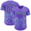 Custom Purple Ice Blue New Orleans Louisiana Mississippi River Bridge Cityscape City Symbol Authentic Baseball Jersey