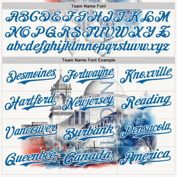 Custom Gray Blue-White San Antonio Texas Mission San Jose Landmark City Symbol Authentic Baseball Jersey