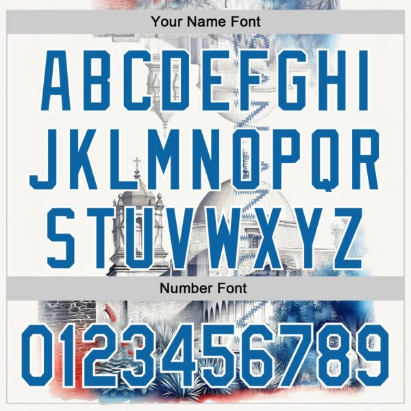 Custom Gray Blue-White San Antonio Texas Mission San Jose Landmark City Symbol Authentic Baseball Jersey