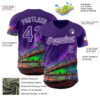 Custom Purple White New Orleans Louisiana Cityscape Landmark City Symbol Authentic Baseball Jersey