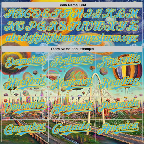 Custom Blue Sky Blue-Yellow Dallas Texas Cityscape Skyline City Symbol Authentic Baseball Jersey