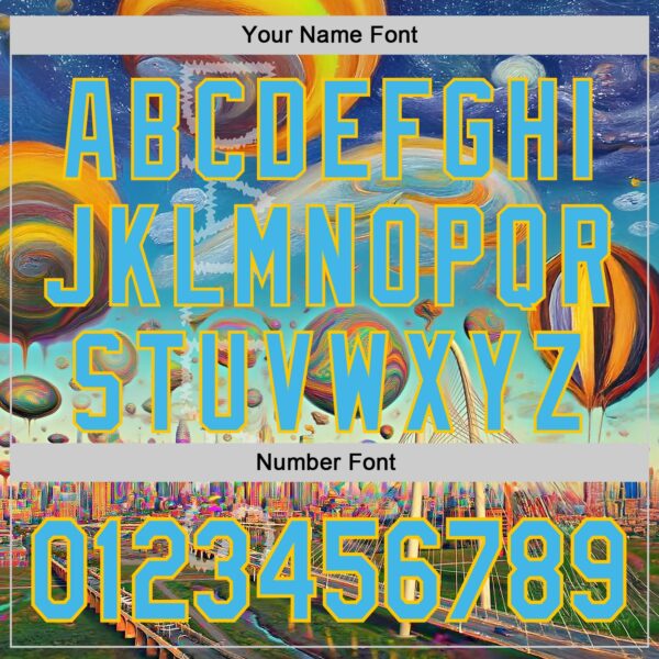 Custom Blue Sky Blue-Yellow Dallas Texas Cityscape Skyline City Symbol Authentic Baseball Jersey