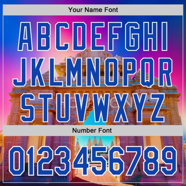 Custom Pink Thunder Blue Orange-White Houston Texas Hindu Temple Landmark City Symbol Authentic Baseball Jersey