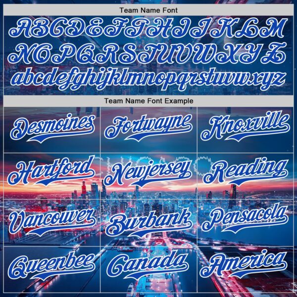 Custom Blue Thunder Blue-White Chicago Illinois Cityscape Skyline City Symbol Authentic Baseball Jersey