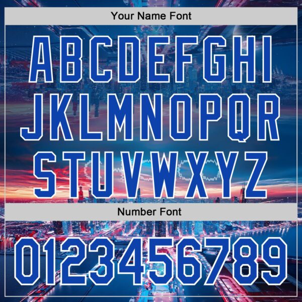 Custom Blue Thunder Blue-White Chicago Illinois Cityscape Skyline City Symbol Authentic Baseball Jersey