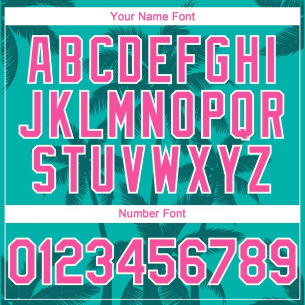 Custom Aqua Pink Teal-White Tropical Hawaii Palm Trees Authentic Baseball Jersey