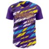 Custom Purple Yellow-Blue Car Racing Formula Auto Motorsport Authentic Baseball Jersey