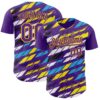 Custom Purple Yellow-Blue Car Racing Formula Auto Motorsport Authentic Baseball Jersey