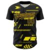 Custom Black Yellow Car Racing Formula Auto Motorsport Authentic Baseball Jersey