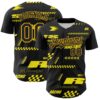 Custom Black Yellow Car Racing Formula Auto Motorsport Authentic Baseball Jersey