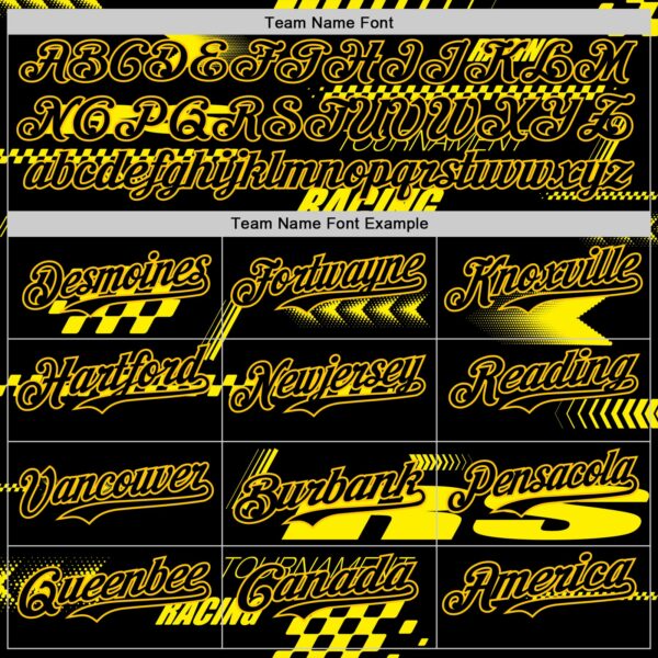 Custom Black Yellow Car Racing Formula Auto Motorsport Authentic Baseball Jersey