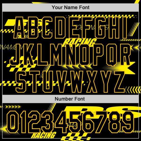 Custom Black Yellow Car Racing Formula Auto Motorsport Authentic Baseball Jersey