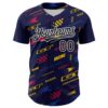 Custom Navy Black White Red-Yellow Car Racing Formula Auto Motorsport Authentic Baseball Jersey